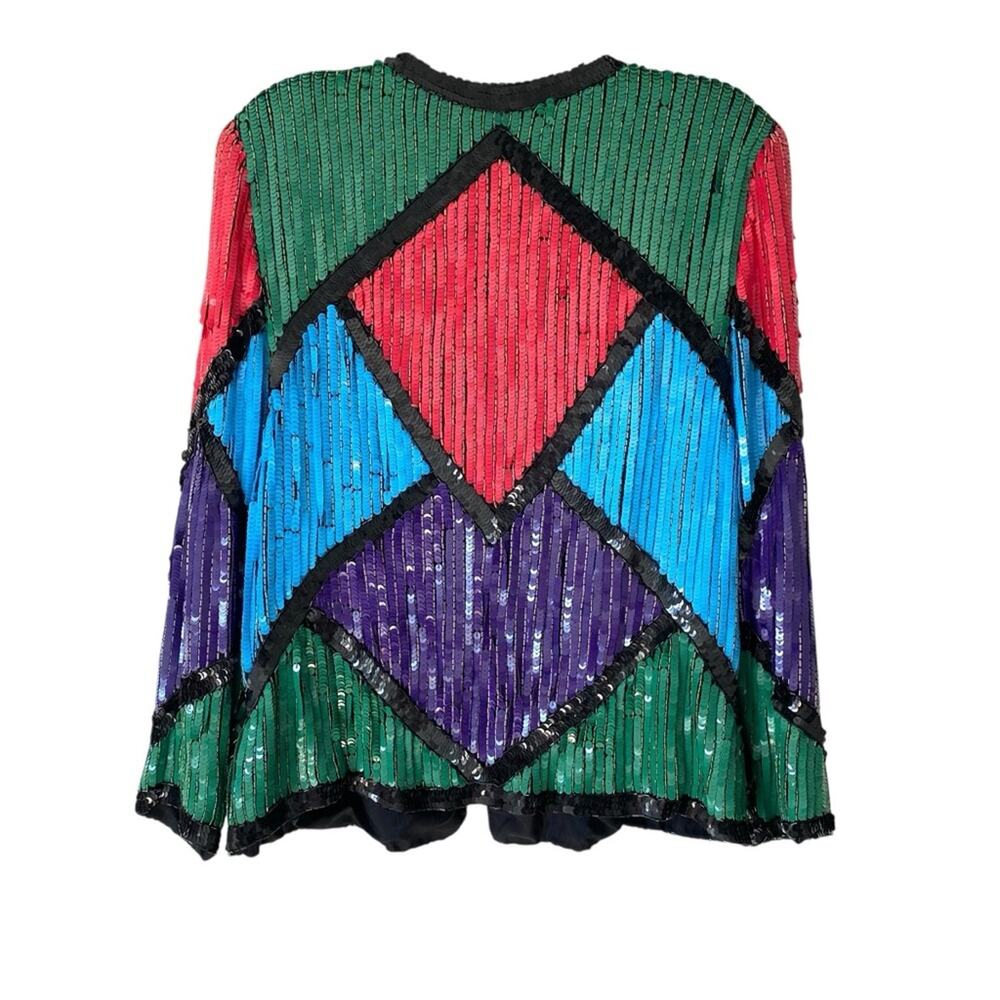 Vintage Princess Cruises Sequin Multicolor Beaded Blazer Jacket NWTs size large - Picture 5 of 8